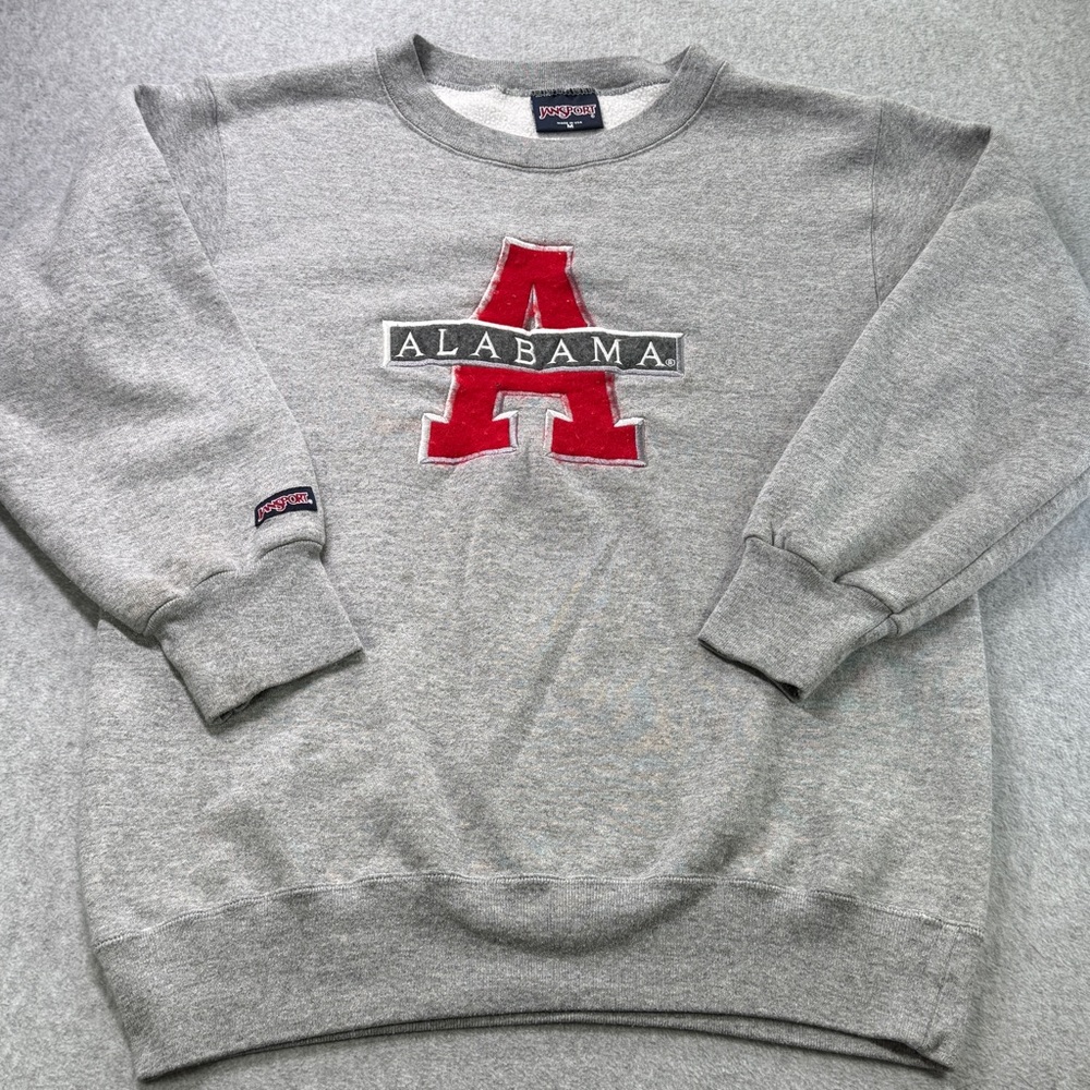 Vintage 90s Alabama Crimson Tide Sweatshirt M JanSport Made USA Tackle Twill‎ - Picture 2 of 11